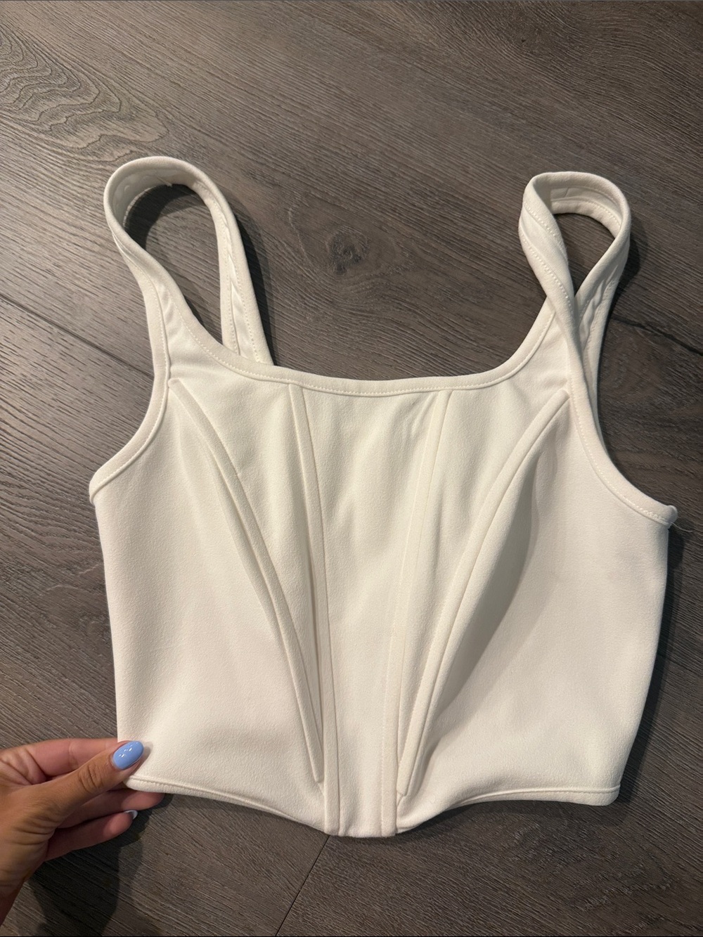 Princess Polly Ivory Sculpted Cropped Tank
